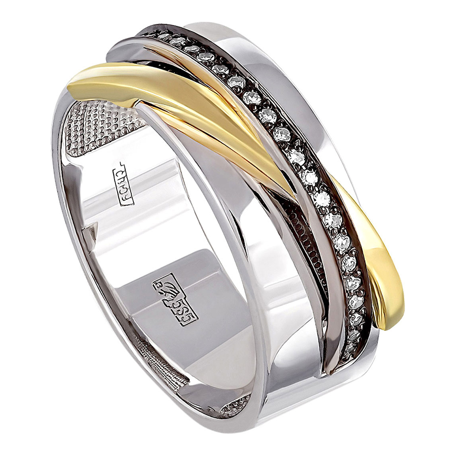 Кольцо, золото, бриллиант, белый, 11-2720-1000